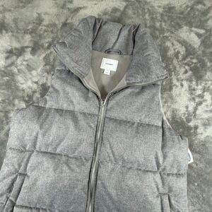 NWT Old Navy Women's Heather Grey Puffer Vest Size L Stand Collar Zip Pockets